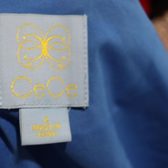 Cece Blue & Orange Tropical Floral Midi Tank Dress 4 - Picture 8 of 10